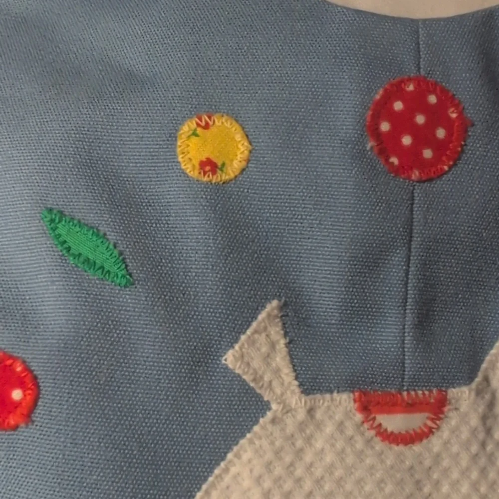 70s‎ 80s Vintage Blue Romper Outfit Shorts Embroidered Horse Infant Toddler